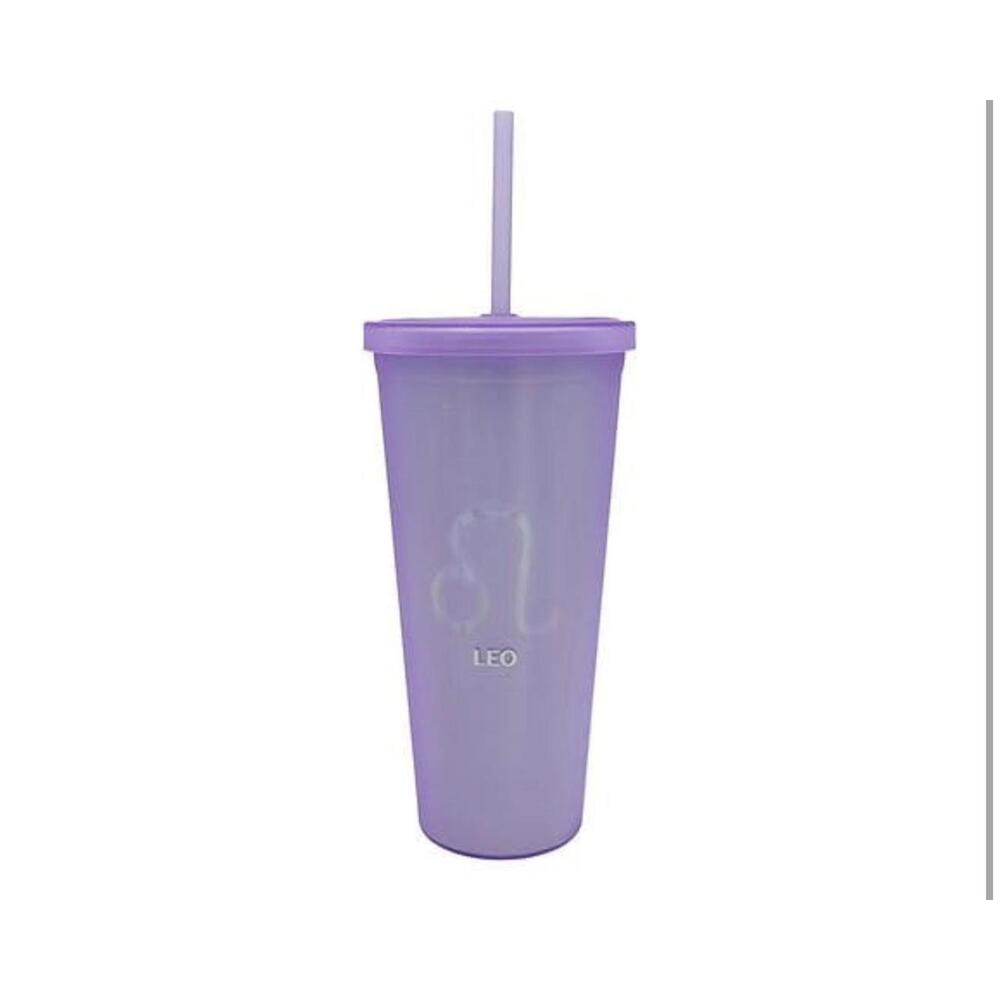 Modern Expressions Zodiac Tumbler/ Straw  22 fl oz Leo BPA Free  Purple  8" Ta